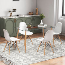 Load image into Gallery viewer, 5 Pieces Rectangle Dining Table Set with 51 Inch Glass Tabletop-White
