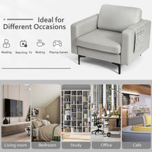 Load image into Gallery viewer, Modern Accent Armchair with Side Storage Pocket-Light Gray
