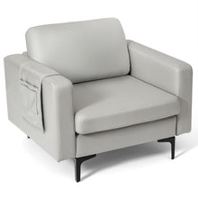 Load image into Gallery viewer, Modern Accent Armchair with Side Storage Pocket-Light Gray
