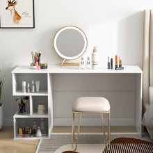 Load image into Gallery viewer, Modern Computer Desk with 3 Tier Storage Shelves for Home Office-White
