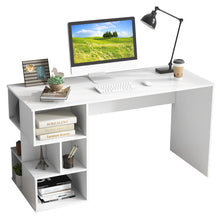 Load image into Gallery viewer, Modern Computer Desk with 3 Tier Storage Shelves for Home Office-White
