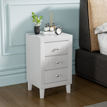 Load image into Gallery viewer, Modern Nightstand with 3 Drawers for Bedroom Living Room-White
