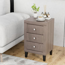 Load image into Gallery viewer, Modern Nightstand with 3 Drawers for Bedroom Living Room-Gray
