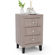 Load image into Gallery viewer, Modern Nightstand with 3 Drawers for Bedroom Living Room-Gray
