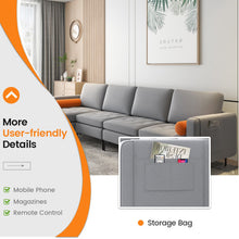 Load image into Gallery viewer, Modular L-shaped 4-Seat Sectional Sofa with Reversible Chaise and 2 USB Ports-Gray
