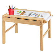 Load image into Gallery viewer, Kids Multi Activity Play Table Wooden Building Block Desk with Storage Paper Roll-Natural
