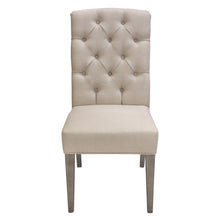 Load image into Gallery viewer, Set of Two Napa Tufted Dining Side Chairs in Sand Linen Fabric with Wood Legs in Grey Oak Finish by Diamond Sofa
