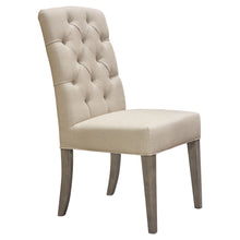 Load image into Gallery viewer, Set of Two Napa Tufted Dining Side Chairs in Sand Linen Fabric with Wood Legs in Grey Oak Finish by Diamond Sofa
