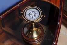 Load image into Gallery viewer, Gimbaled Compass on wood base
