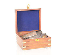 Load image into Gallery viewer, Binocular w leather overlay in wood box
