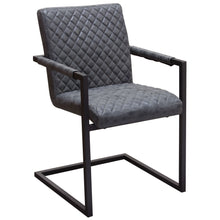 Load image into Gallery viewer, Nolan 2-Pack Dining Chairs in Charcoal Diamond Tufted Leatherette on Charcoal Powder Coat Frame by Diamond Sofa
