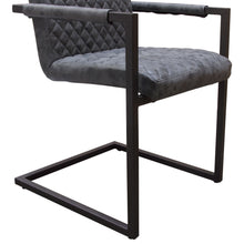 Load image into Gallery viewer, Nolan 2-Pack Dining Chairs in Charcoal Diamond Tufted Leatherette on Charcoal Powder Coat Frame by Diamond Sofa
