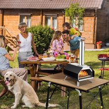 Load image into Gallery viewer, Outdoor Pizza Oven with Pizza Stone and Foldable Legs for Camping-Black
