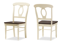 Load image into Gallery viewer, Baxton Studio Napoleon French Country Cottage Buttermilk and "Cherry" Brown Finishing Wood Dining Chair

