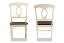 Load image into Gallery viewer, Baxton Studio Napoleon French Country Cottage Buttermilk and "Cherry" Brown Finishing Wood Dining Chair
