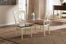 Load image into Gallery viewer, Baxton Studio Napoleon French Country Cottage Buttermilk and "Cherry" Brown Finishing Wood Dining Chair
