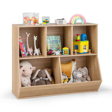 Load image into Gallery viewer, 5-Cube Wooden Kids Toy Storage Organizer with Anti-Tipping Kits-Natural
