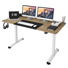 Load image into Gallery viewer, 55 Inch Electric Height Adjustable Office Desk with Hook-Natural
