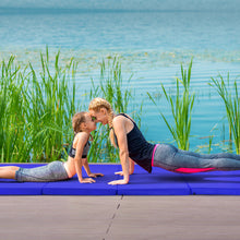 Load image into Gallery viewer, 4-Panel Folding Gymnastics Mat with Carrying Handles for Home Gym-Navy
