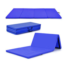 Load image into Gallery viewer, 4-Panel Folding Gymnastics Mat with Carrying Handles for Home Gym-Navy
