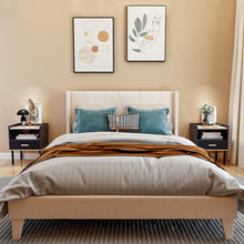 Load image into Gallery viewer, Nightstand Bedside End Table with Drawer and Open Shelf for Living Room Bedroom-Gray
