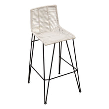 Load image into Gallery viewer, Olive 2-Pack Bar Height Chair w/ Natural Rope Seat/Back &amp; Black Iron Frame by Diamond Sofa
