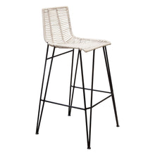Load image into Gallery viewer, Olive 2-Pack Bar Height Chair w/ Natural Rope Seat/Back &amp; Black Iron Frame by Diamond Sofa
