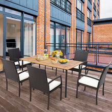 Load image into Gallery viewer, 4 Pieces Patio Wicker Dining Armchair Set with Soft Zippered Cushion

