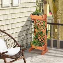 Load image into Gallery viewer, 2-Tier Wooden Raised Garden Bed with Trellis-Orange
