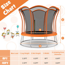 Load image into Gallery viewer, 10 Feet Unique Flower Shape Trampoline with Galvanized Steel Frame-Orange
