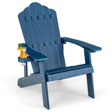 Load image into Gallery viewer, Weather Resistant HIPS Outdoor Adirondack Chair with Cup Holder-Navy

