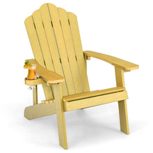 Load image into Gallery viewer, Weather Resistant HIPS Outdoor Adirondack Chair with Cup Holder-Yellow

