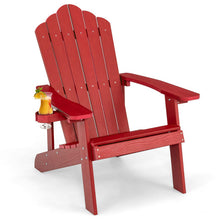 Load image into Gallery viewer, Weather Resistant HIPS Outdoor Adirondack Chair with Cup Holder-Red
