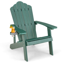 Load image into Gallery viewer, Weather Resistant HIPS Outdoor Adirondack Chair with Cup Holder-Green
