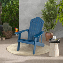 Load image into Gallery viewer, Weather Resistant HIPS Outdoor Adirondack Chair with Cup Holder-Navy
