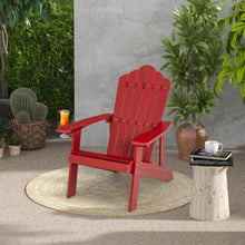 Load image into Gallery viewer, Weather Resistant HIPS Outdoor Adirondack Chair with Cup Holder-Red

