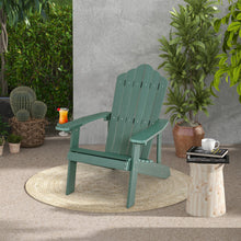 Load image into Gallery viewer, Weather Resistant HIPS Outdoor Adirondack Chair with Cup Holder-Green
