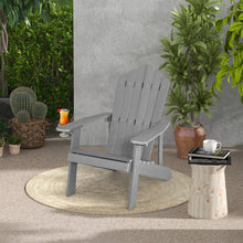 Load image into Gallery viewer, Weather Resistant HIPS Outdoor Adirondack Chair with Cup Holder-Gray
