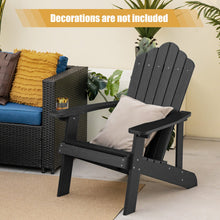Load image into Gallery viewer, Weather Resistant HIPS Outdoor Adirondack Chair with Cup Holder-Black
