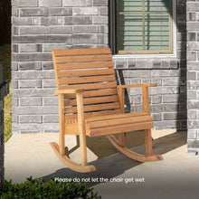 Load image into Gallery viewer, Outdoor Fir Wood Rocking Chair with High Backrest
