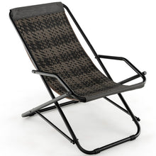 Load image into Gallery viewer, Outdoor Patio PE Wicker Rocking Chair with Armrests and Metal Frame-Gray
