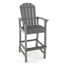 Load image into Gallery viewer, 30 Inches Counter Height Outdoor HDPE Bar Stool with Armrests and Footrest-Gray
