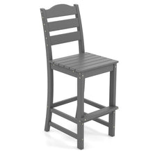 Load image into Gallery viewer, 30 Inches Counter Height HDPE Bar Stool with Backrest and Footrest-Gray
