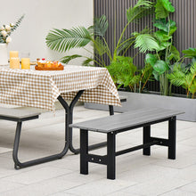 Load image into Gallery viewer, 47&quot; Outdoor Chair with Slatted Seat Plastic Coated Iron Frame-Gray
