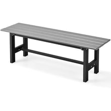 Load image into Gallery viewer, 47&quot; Outdoor Chair with Slatted Seat Plastic Coated Iron Frame-Gray
