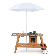 Load image into Gallery viewer, Wooden Play Cart with Sun Proof Umbrella for Toddlers Over 3 Years Old
