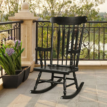 Load image into Gallery viewer, Outdoor Rocking Chair with Slatted Backrest-Black
