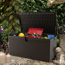 Load image into Gallery viewer, 120 Gallon Outdoor Storage Box with Lockable Lid-Brown
