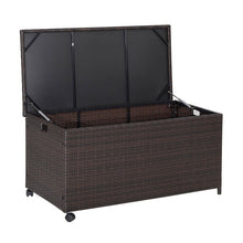 Load image into Gallery viewer, Outdoor Wicker Storage Box with Zippered Liner-50 Gallon
