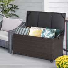 Load image into Gallery viewer, Outdoor Wicker Storage Box with Zippered Liner-50 Gallon
